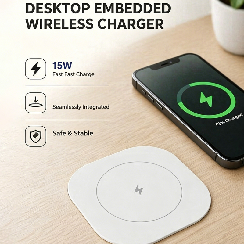 Home Office Of Uk - 15W Built-in Wireless Charger Flush Mount
