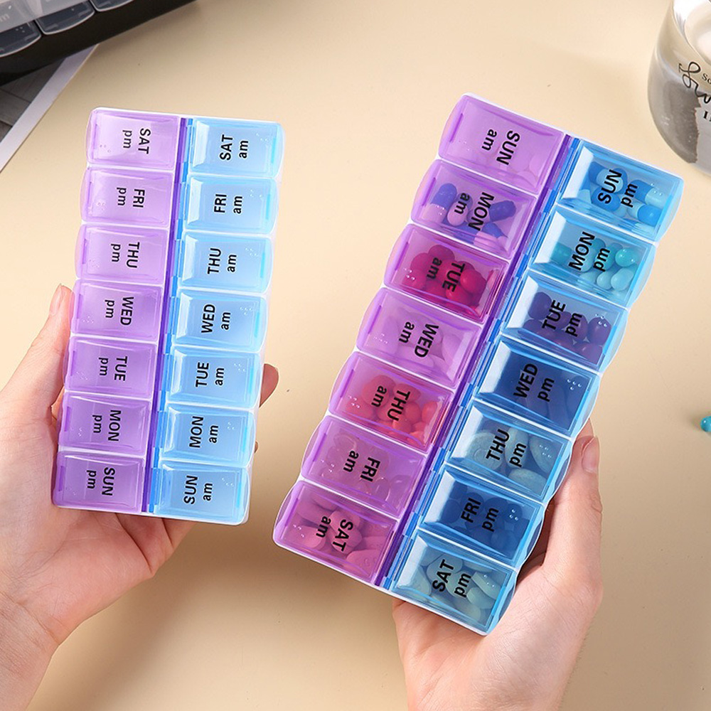 Home Office Box - 14 Compartments Independent Pill Case Portable
