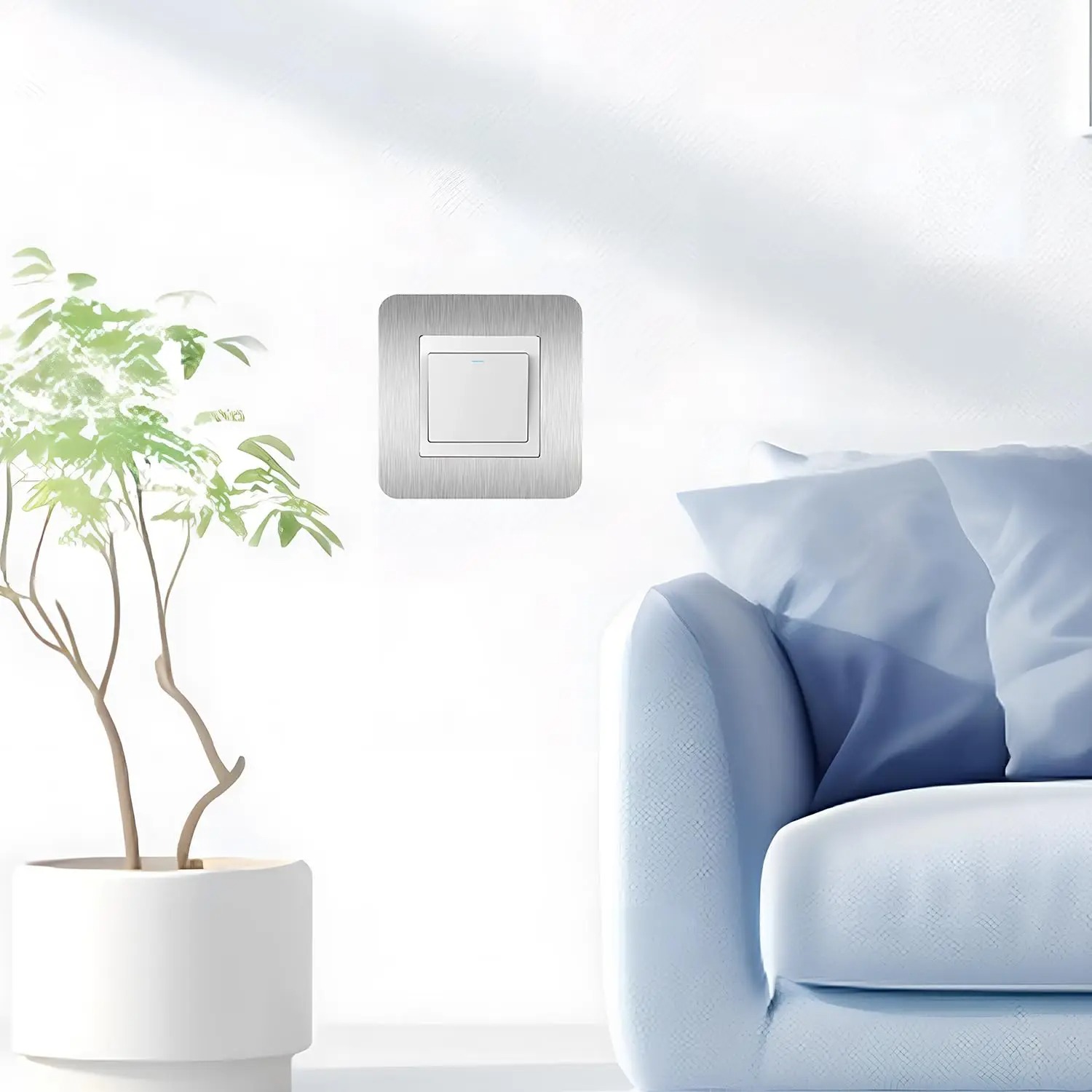 Home Office Of Uk - 4pcs Silvery Self-Adhesive Light Switch Surround