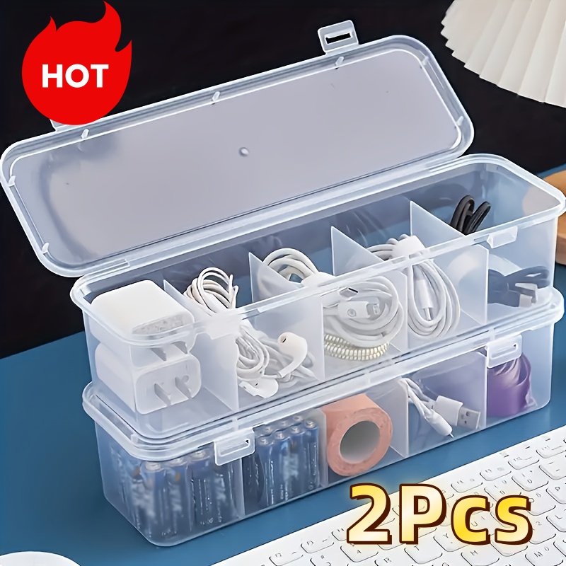 Home Office Setup - 2Pcs Large Cable Management Box with