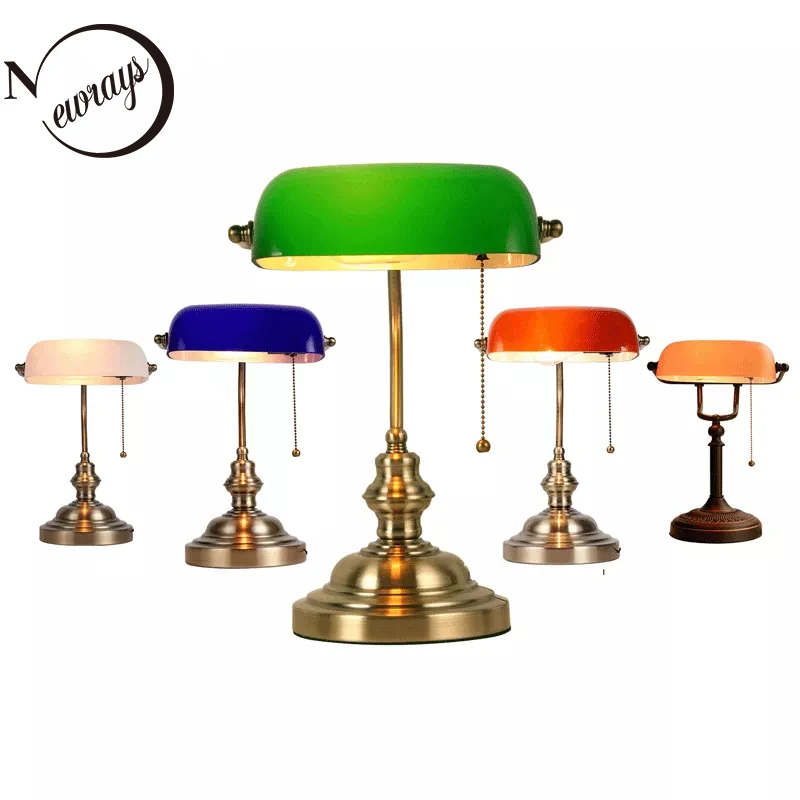 Home Office Library - Desk lamp Table Light glass banker‘s