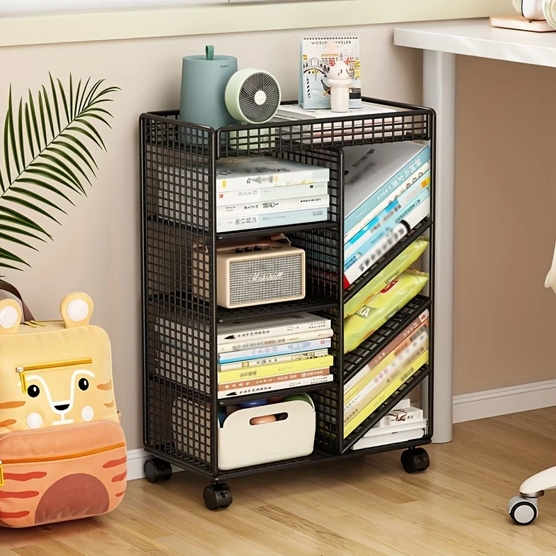 Home Office Library - Rolling Book Cart - Metal Mobile