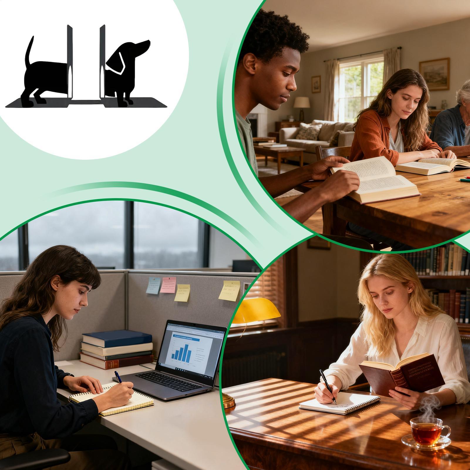 Home Office Library - Decorative Bookends Metal Stopper Holder Animal