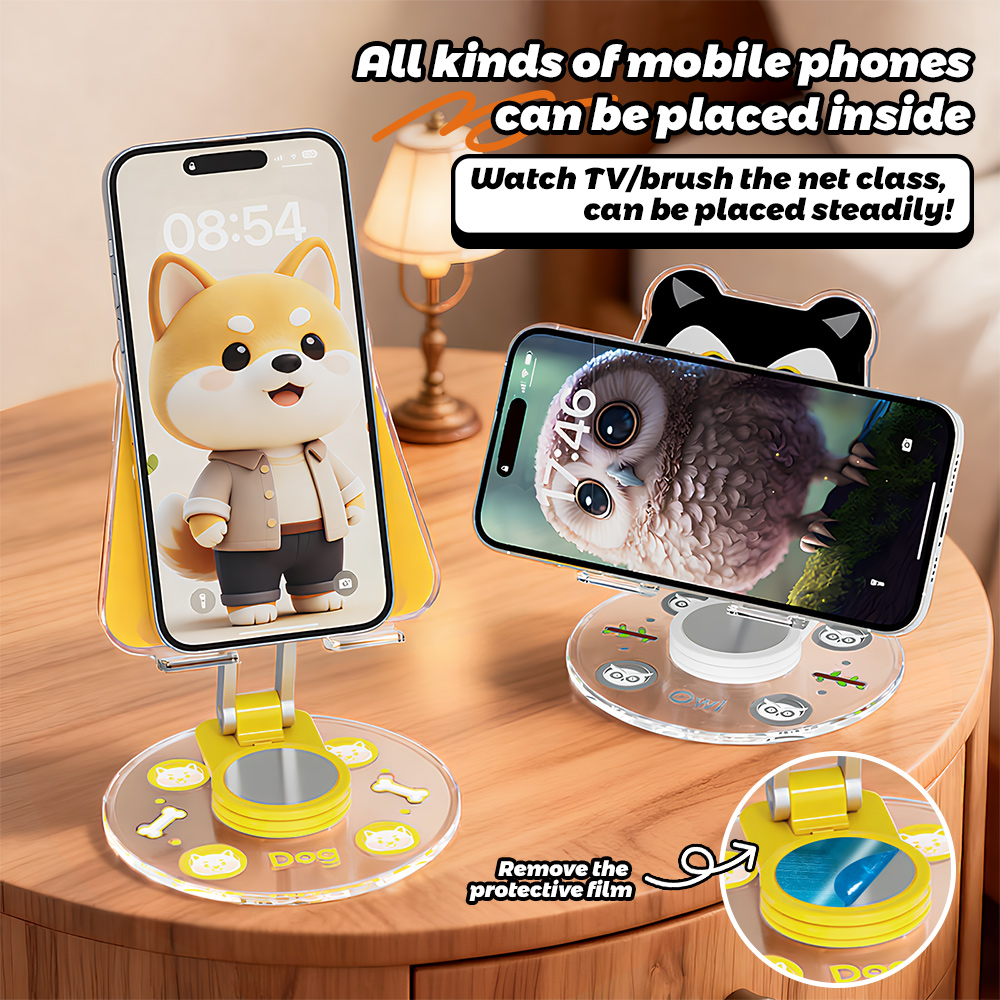 Cute Animal Phone Stand 360 Ro - Home Office Contact recension och pris