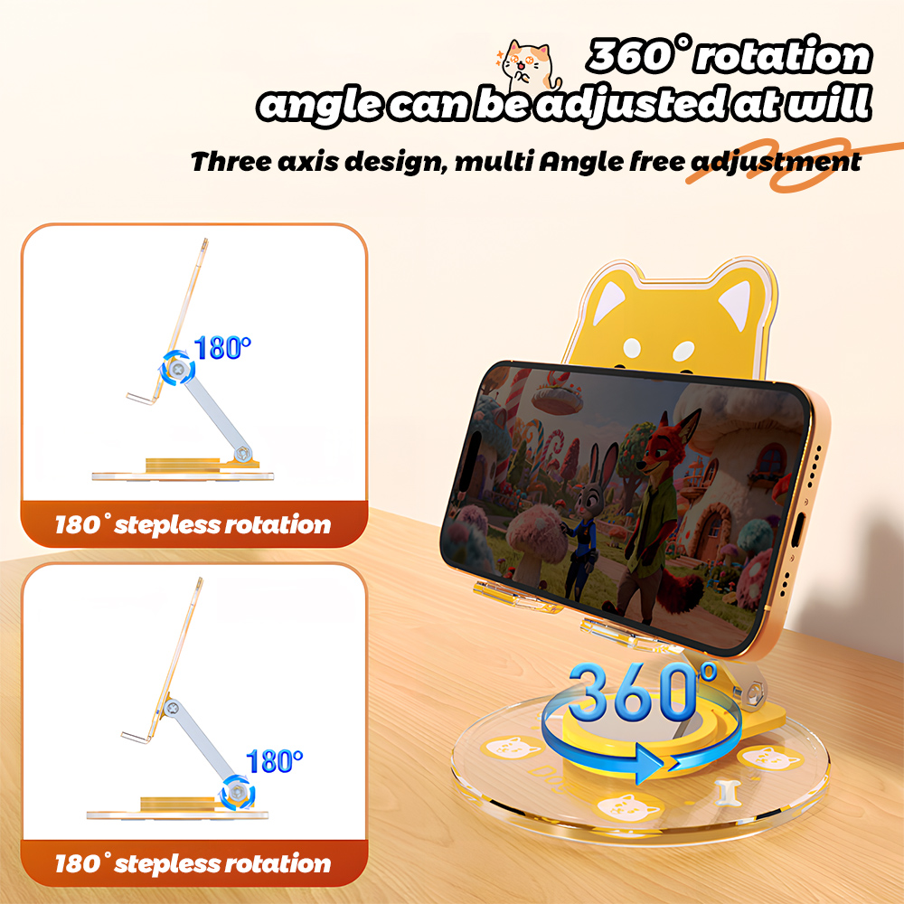 Cute Animal Phone Stand 360 Ro - Home Office Contact recension och pris