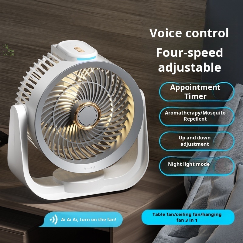 Smart Desk Fan Voice Activated - Home Office Setup recension och pris
