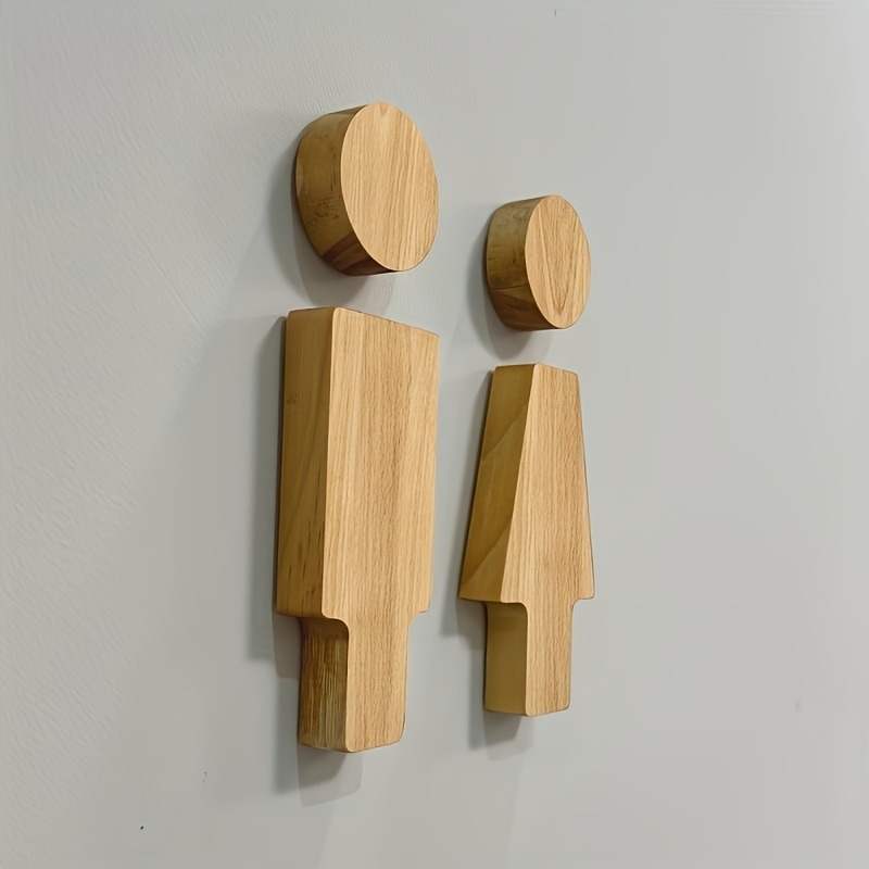 2PCS Wooden Bathroom Sign for  - Home Office Setup recension och pris