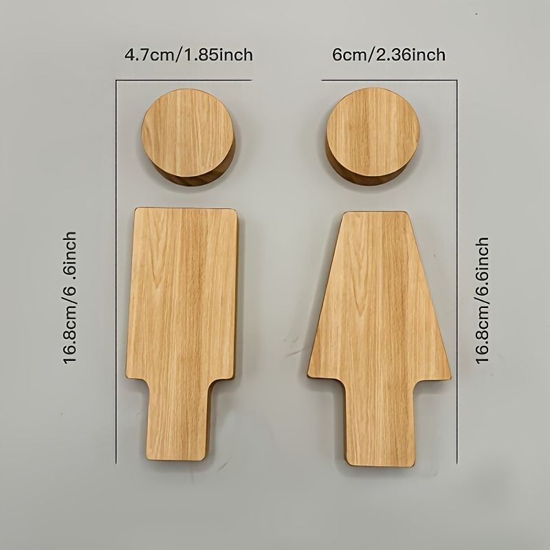 2PCS Wooden Bathroom Sign for  - Home Office Setup recension och pris