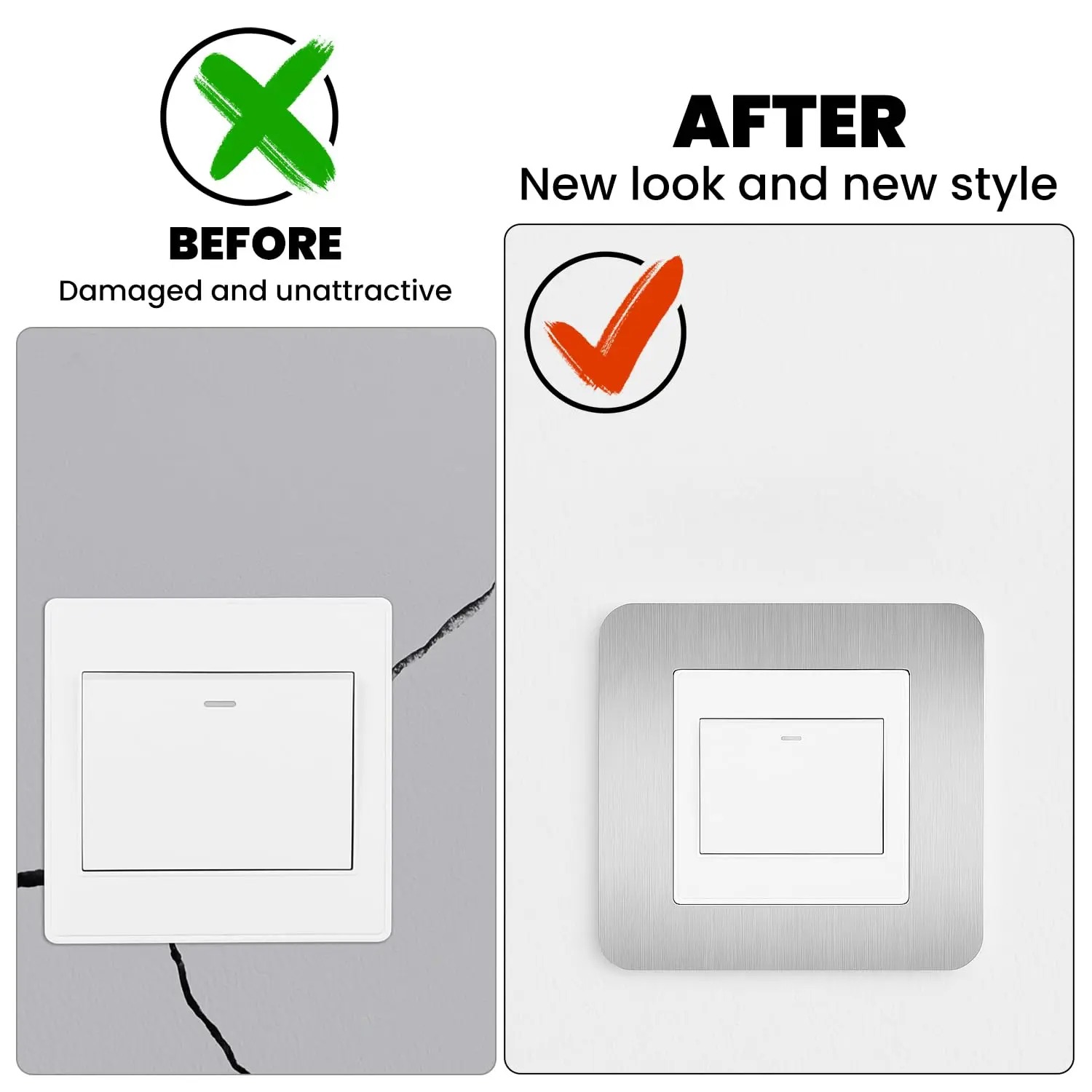 4pcs Silvery Self-Adhesive Lig - Home Office Of Uk recension och pris