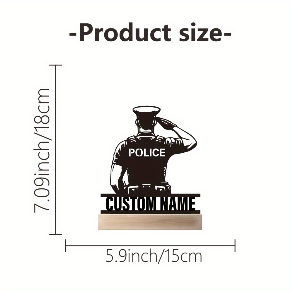 Personalized Metal Police Badg - Home Office Setup recension och pris