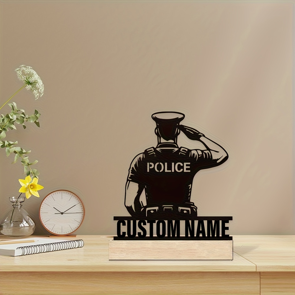 Personalized Metal Police Badg - Home Office Setup recension och pris