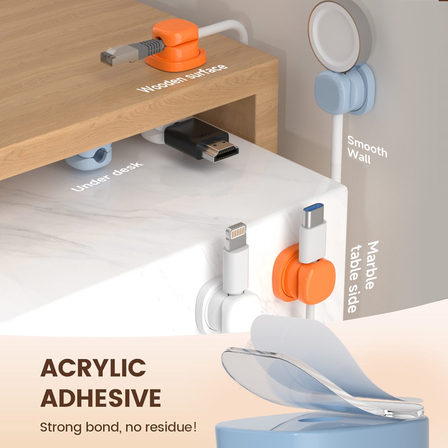 adhesive cable organizer Cable - Home Office Setup recension och pris
