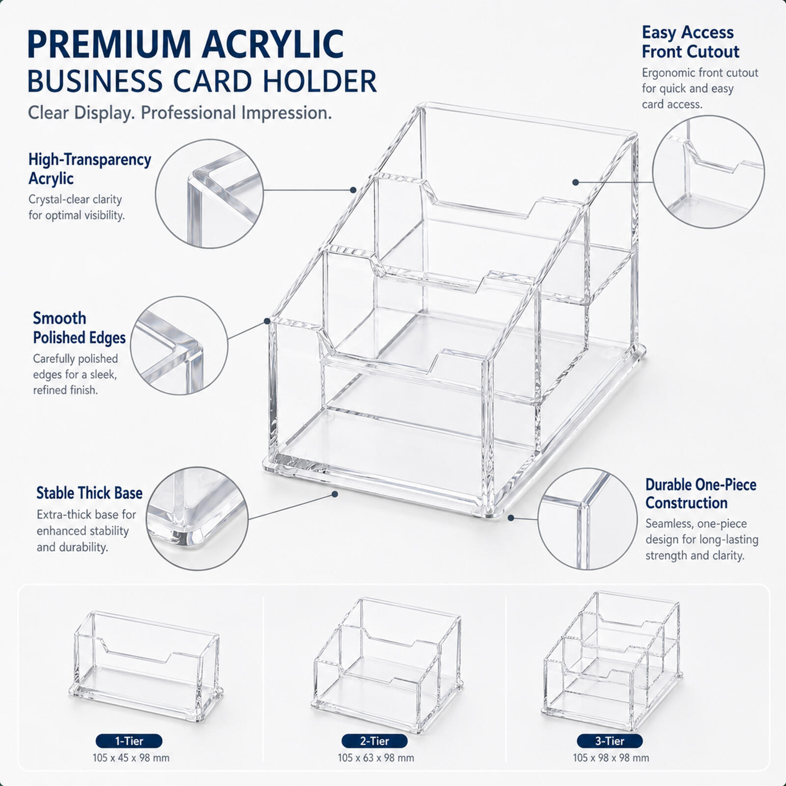 1-3Pcs Modern Clear Acrylic Bu - Home Office Setup recension och pris