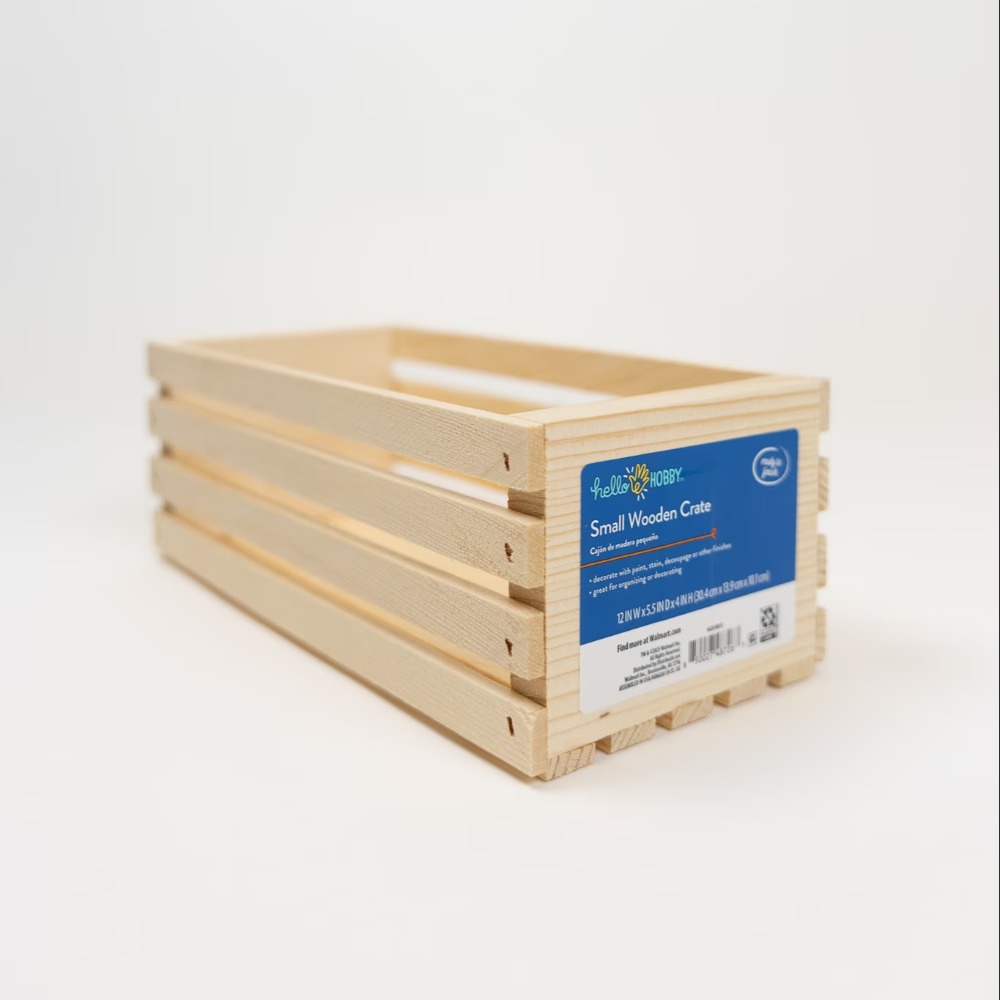 Unfinished Wood Crate Storage  - Home Office Box recension och pris