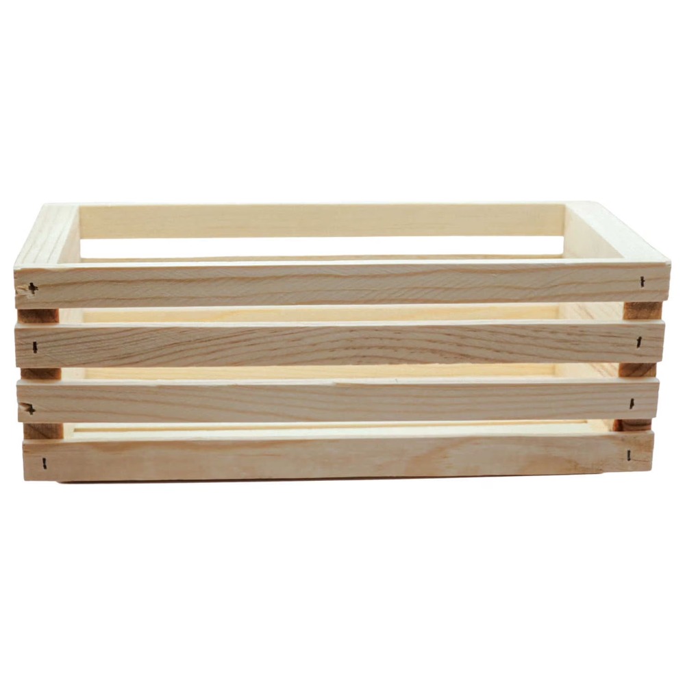 Unfinished Wood Crate Storage  - Home Office Box recension och pris