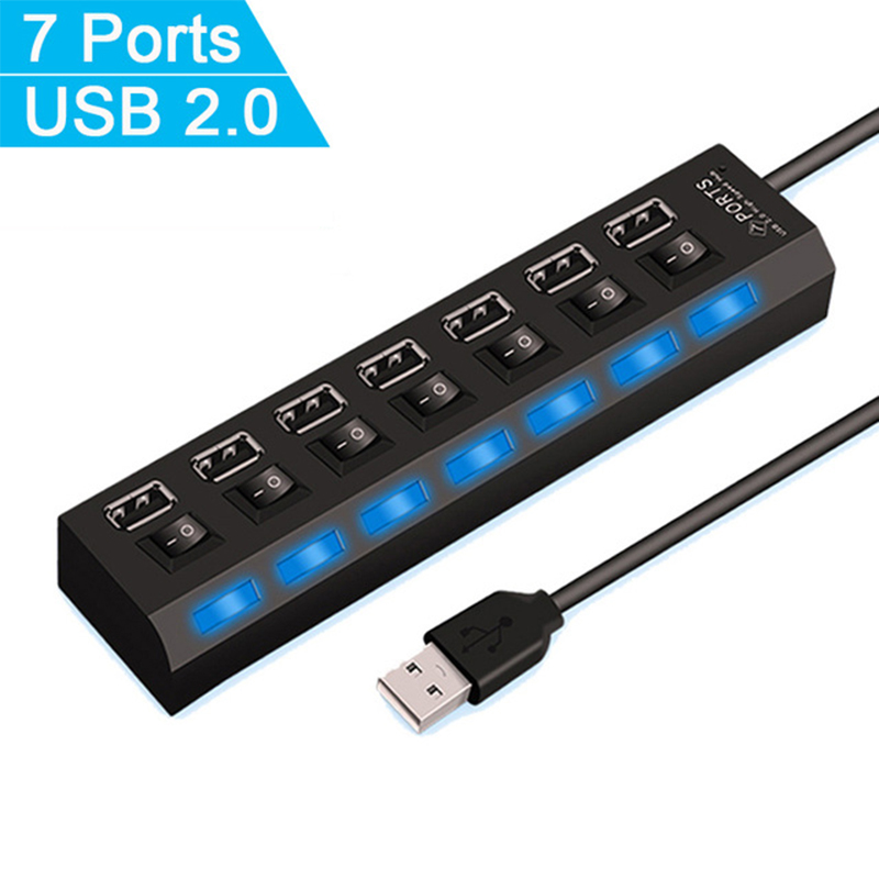 7 Port USB 2.0 Hub Splitter Fo - Home Office Setup recension och pris