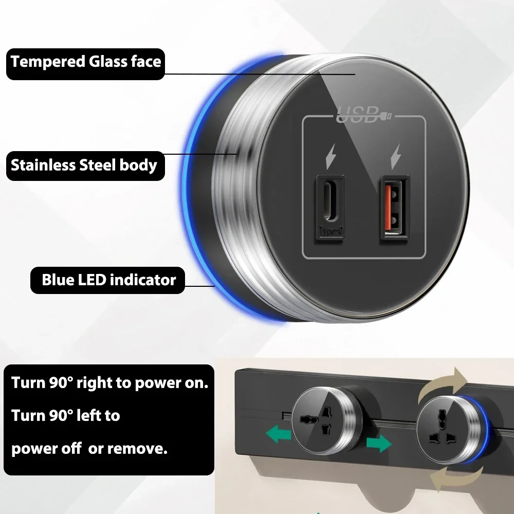 Wall Power Track Socket with S - Home Office Of Uk recension och pris